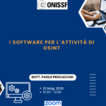 I software per l’attività di OSINT con il Dott. Paolo Procaccini - 22 Mag. 2026 - Ore 10.00